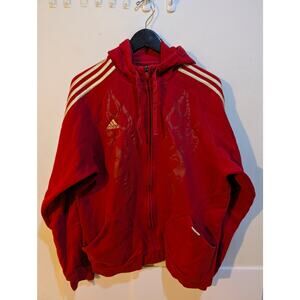 Vintage Y2K 2000s Adidas Predator Red Fire Flames Soccer Track Jacket Sz XL